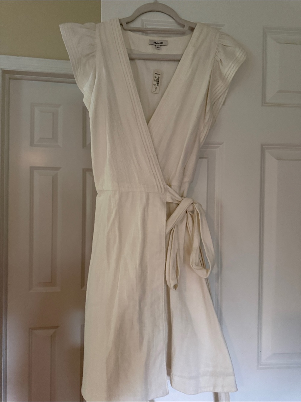 Madewell White Midi Dress with Flutter Sleeves - Picture 4 of 4